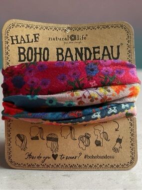 NATURAL LIFE Boho Bandeau Headband - Pink, Purple, Blue, Teal, Orange